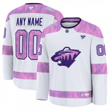 Maillot de Hockey Minnesota Wild Personnaliser Fanatics Hockey Fights Cancer Practice 2024-25 Blanc - Homme